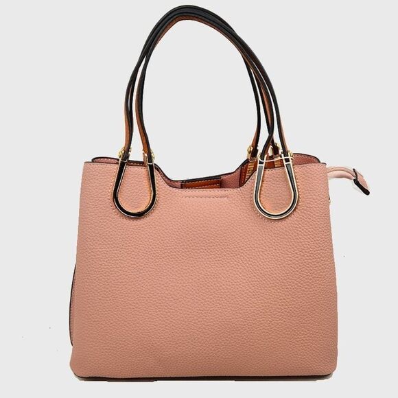 Pebble Textured & Horse Shoe Detail Tote - Picture 1 of 6